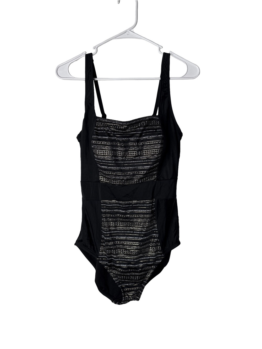 EMBRACE YOUR CURVES by Miraclesuit Black One-Piece Swimsuit Metallic Slimming